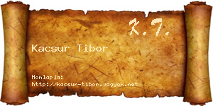Kacsur Tibor névjegykártya